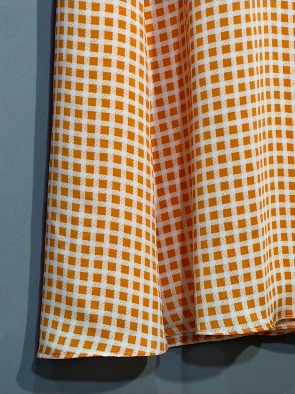 Club Monaco Orange Gingham V-Neck A-Line Maxi Dress Size 8 - Picture 12 of 13
